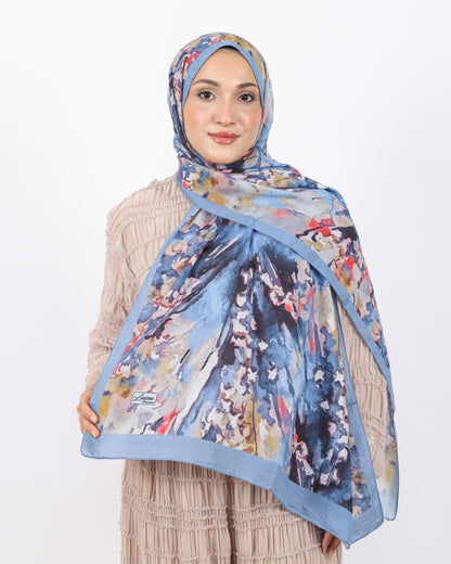 Soft Bambu Kraş Şal D051 İndigo Mavi, 75 × 185 cm şal – görsel 2