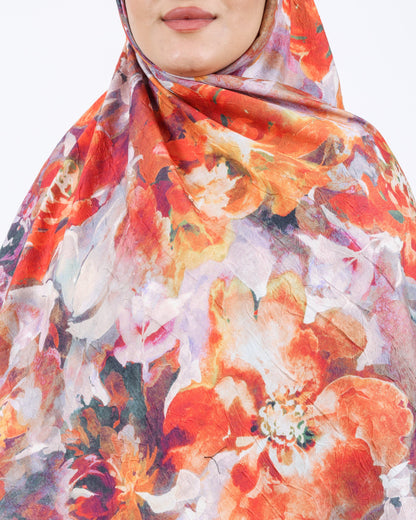 Soft Bambu Kraş Şal D053 Siyah, çiçekli desenli, 75 × 185 cm şal – görsel 4