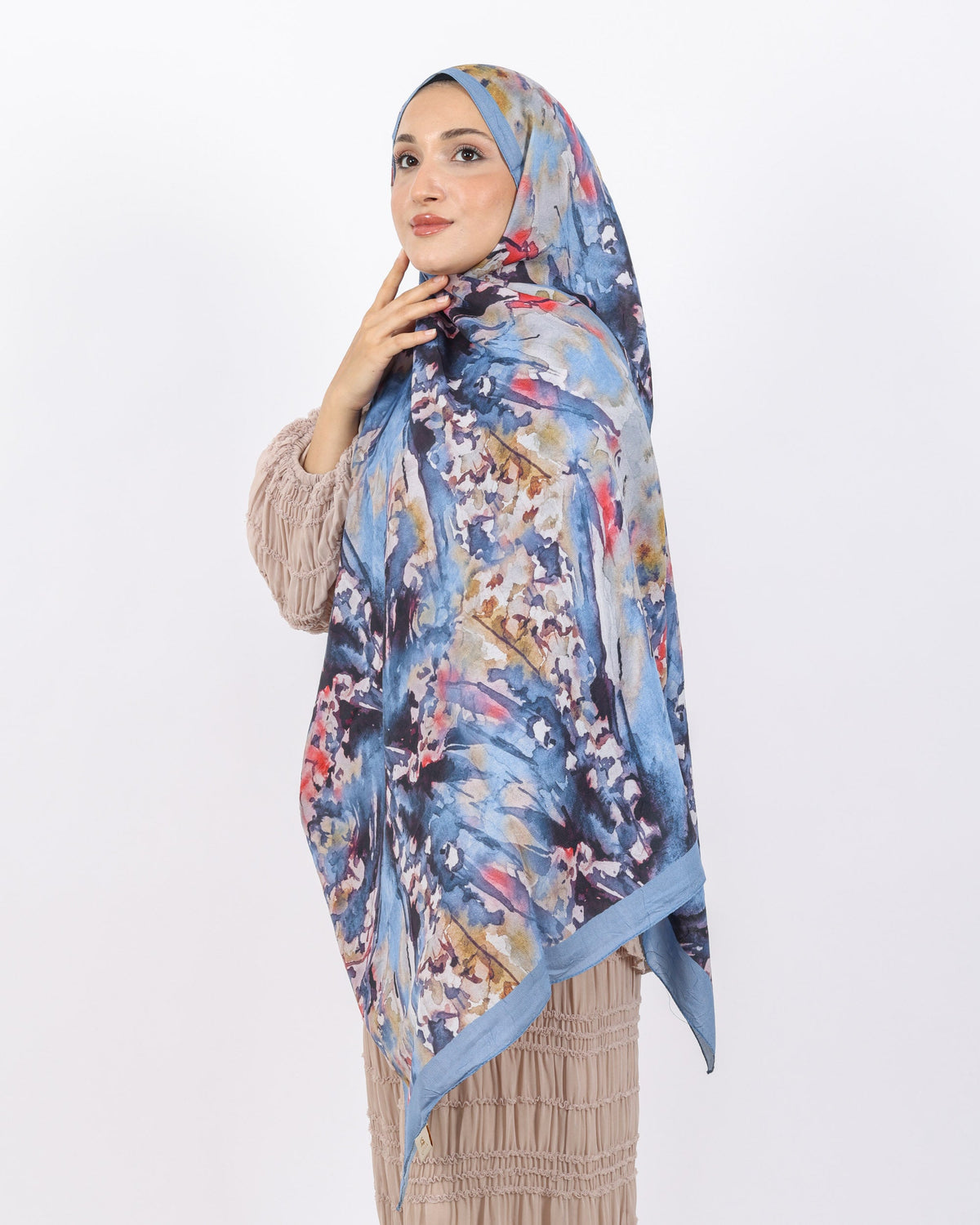 Soft Bambu Kraş Şal D051 İndigo Mavi, 75 × 185 cm şal – görsel 3