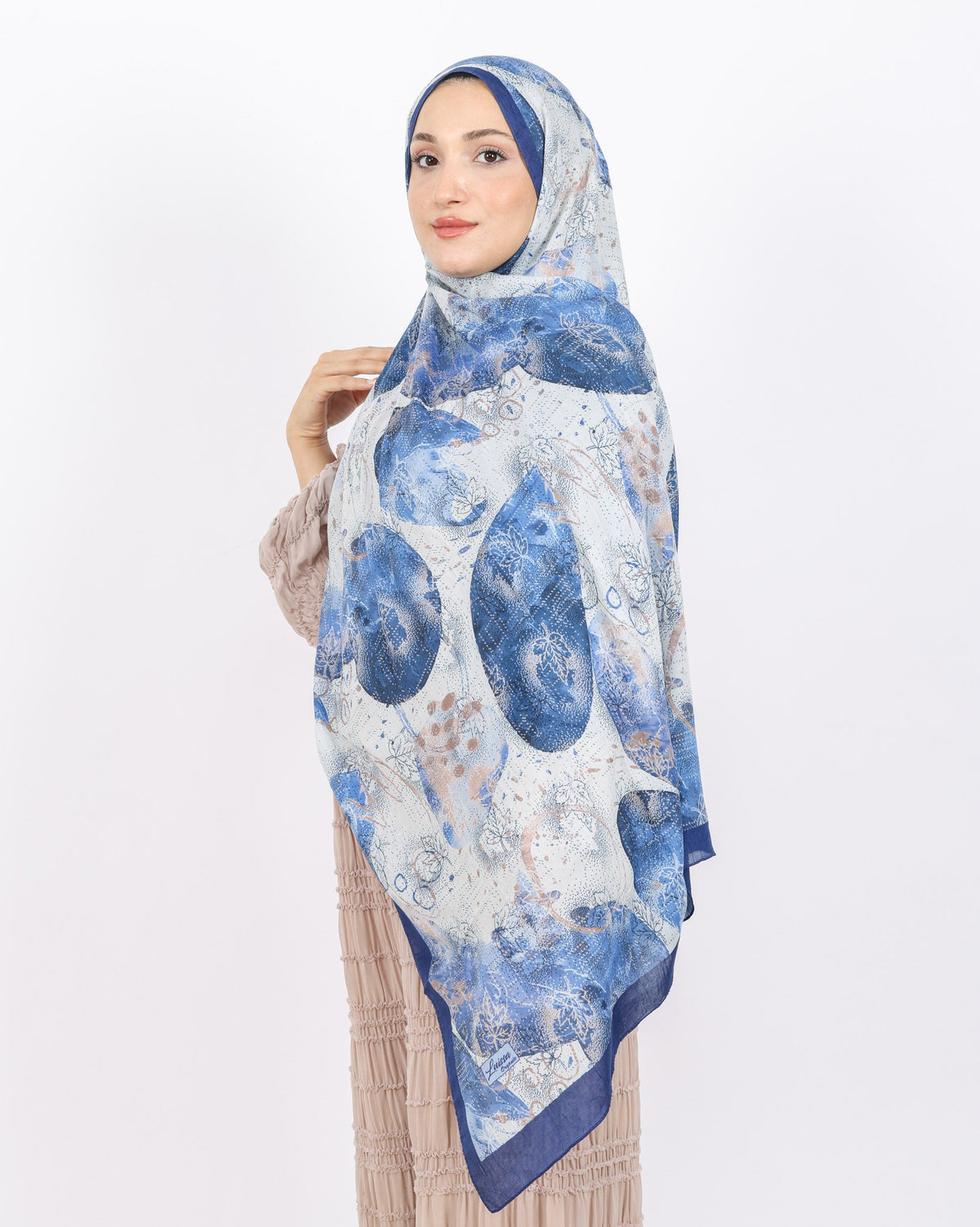 Soft Bambu Kraş Şal D046 Lacivert, 75 × 185 cm şal – görsel 3
