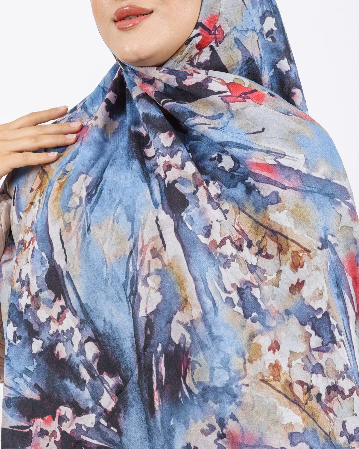 Soft Bambu Kraş Şal D051 İndigo Mavi, 75 × 185 cm şal – görsel 4