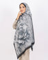 Soft Bambu Kraş Şal D041 Siyah-Gri, çiçekli desenli, 75 × 185 cm şal – görsel 1