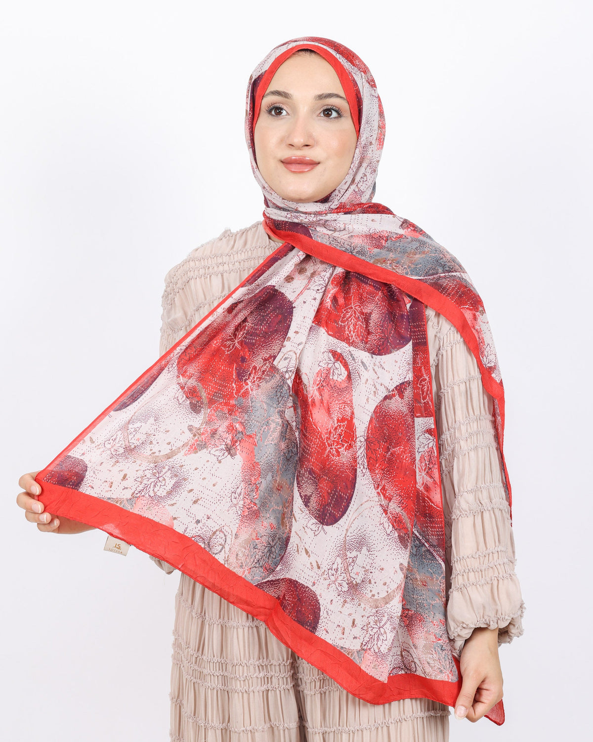 Soft Bambu Kraş Şal D046 Kırmızı, 75 × 185 cm şal – görsel 2