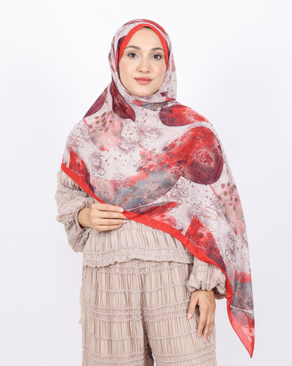 Soft Bambu Kraş Şal D046 Kırmızı, 75 × 185 cm şal – görsel 3