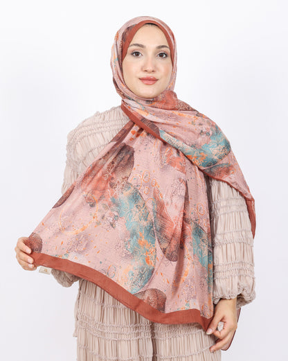 Soft Bambu Kraş Şal D046 Kiremit, 75 × 185 cm şal – görsel 2