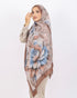 Soft Bambu Kraş Şal D041 Kahverengi-Mavi, çiçekli desenli, 75 × 185 cm şal – görsel 1