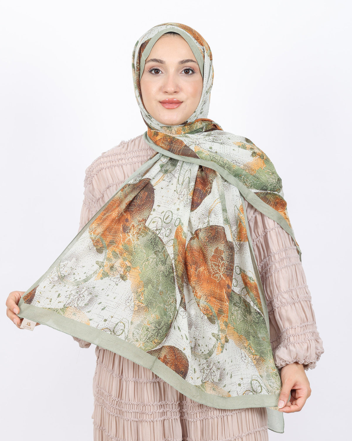 Soft Bambu Kraş Şal D046 Açık Yeşil, 75 × 185 cm şal – görsel 2