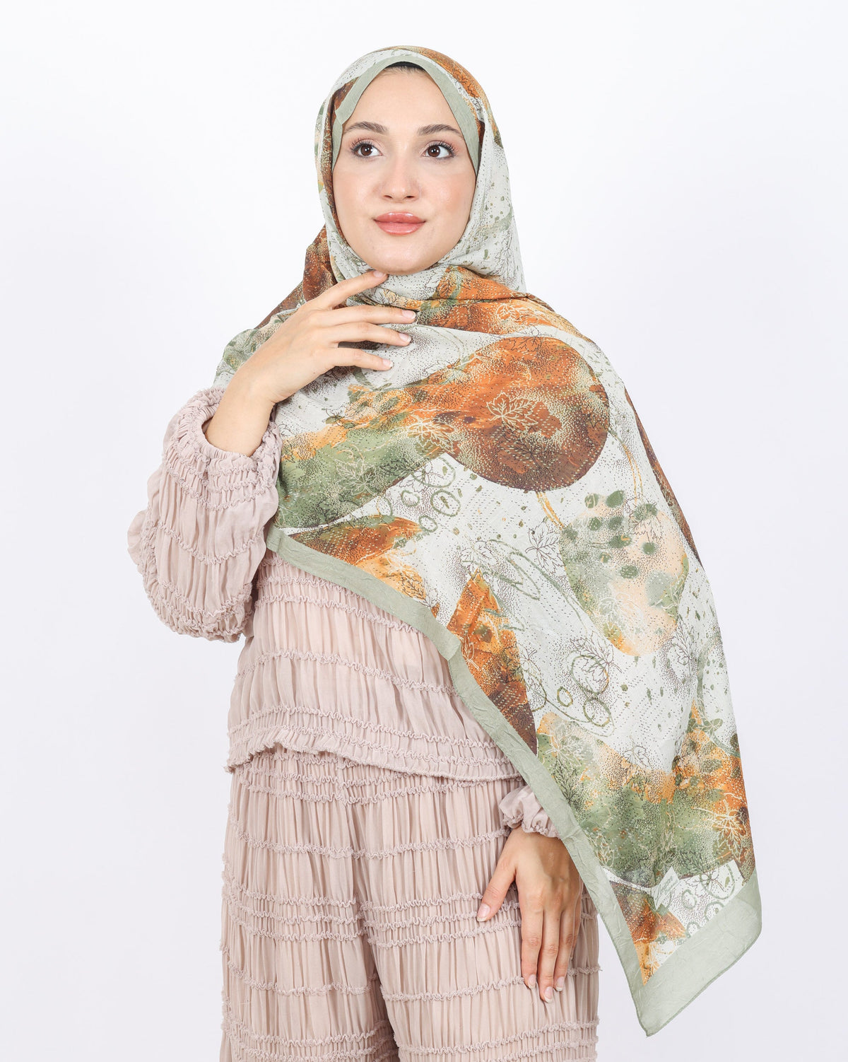Soft Bambu Kraş Şal D046 Açık Yeşil, 75 × 185 cm şal – görsel 1
