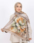 Soft Bambu Kraş Şal D041 Vizon, çiçekli desenli, 75 × 185 cm şal – görsel 1