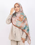 Soft Bambu Kraş Şal D042 Sütlü-Kahve, çiçekli desenli, 75 × 185 cm şal – görsel 1