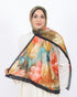 Soft Bambu Kraş Şal D054 Siyah-Mint Yeşili, çiçekli desenli, 75 × 185 cm şal – görsel 1