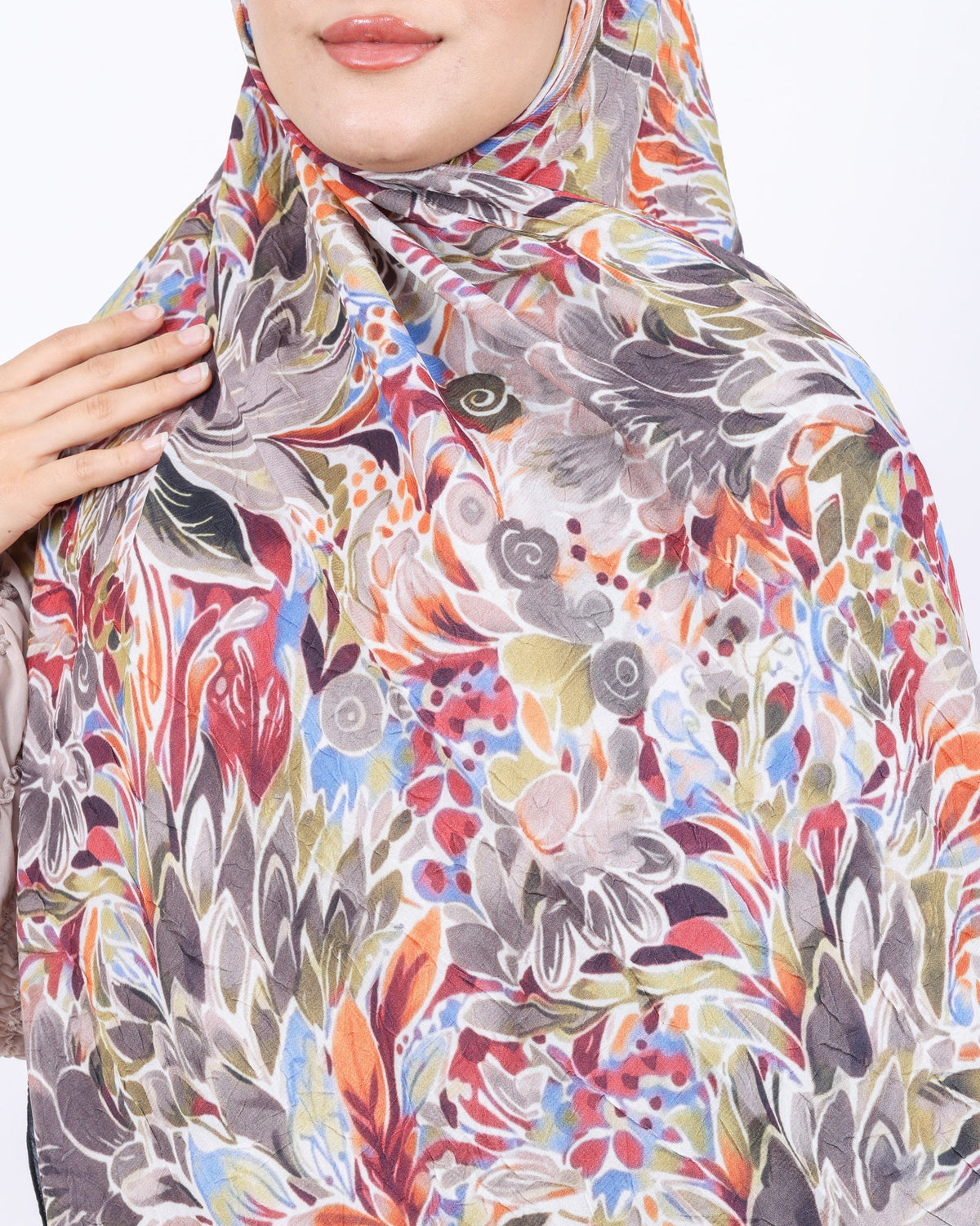 Soft Bambu Kraş Şal D047 Siyah, çiçekli desenli, 75 × 185 cm şal – görsel 4