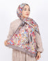 Soft Bambu Kraş Şal D047 Vizon, çiçekli desenli, 75 × 185 cm şal – görsel 1