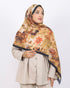 Soft Bambu Kraş Şal D042 Siyah-Gold, çiçekli desenli, 75 × 185 cm şal – görsel 1