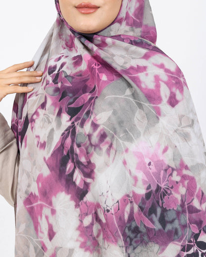 Soft Bambu Kraş Şal D042 Taş Rengi, çiçekli desenli, 75 × 185 cm şal – görsel 4
