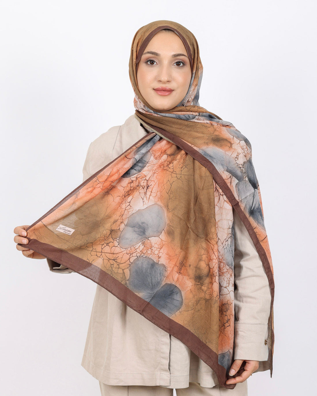 Soft Bambu Kraş Şal D043 Kahverengi, 75 × 185 cm şal – görsel 2