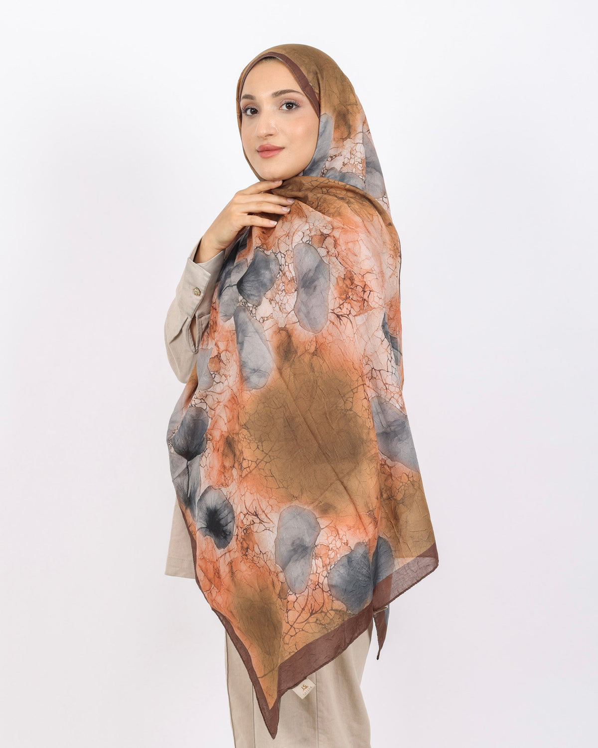 Soft Bambu Kraş Şal D043 Kahverengi, 75 × 185 cm şal – görsel 4