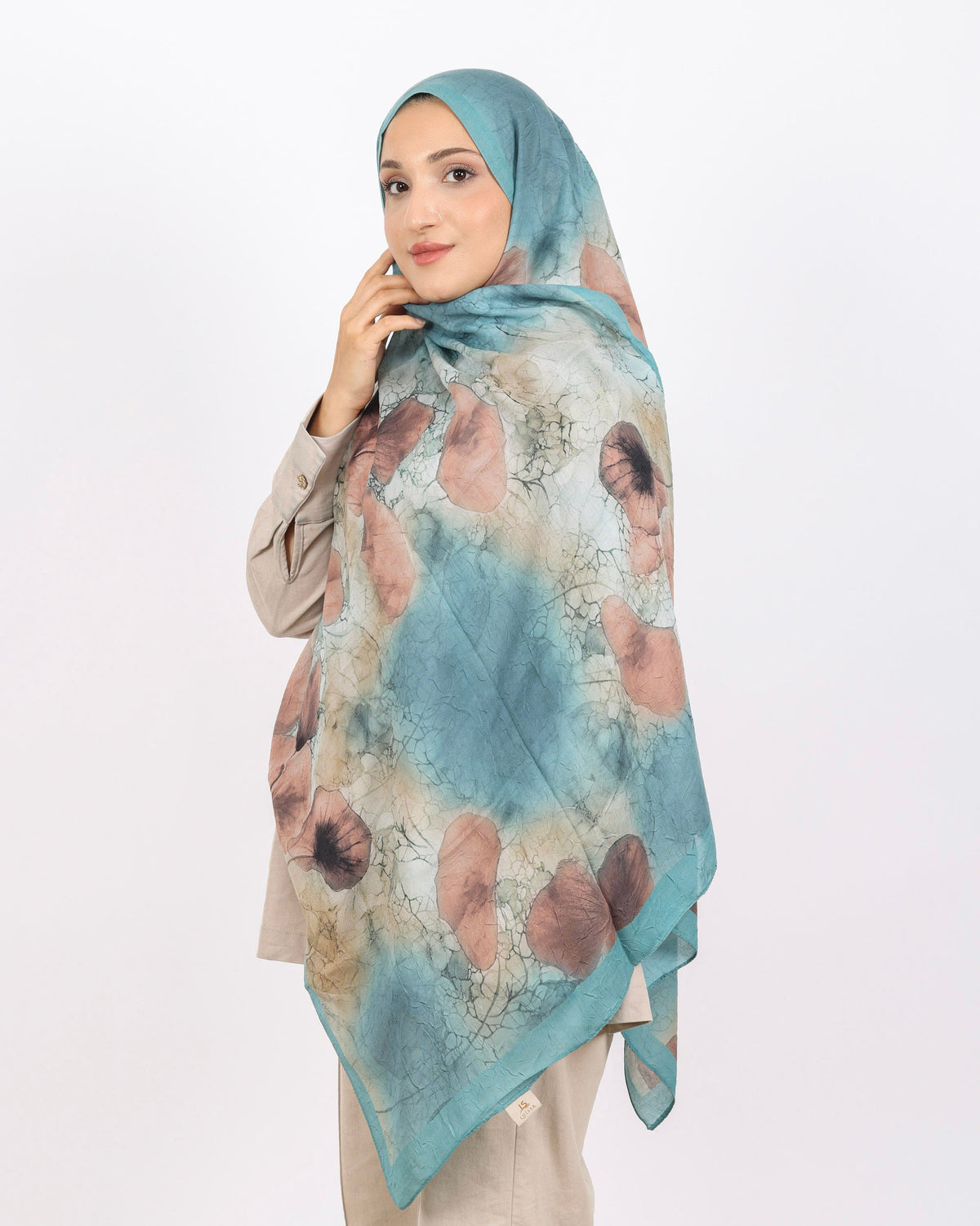 Soft Bambu Kraş Şal D043 Su Yeşili, 75 × 185 cm şal – görsel 4