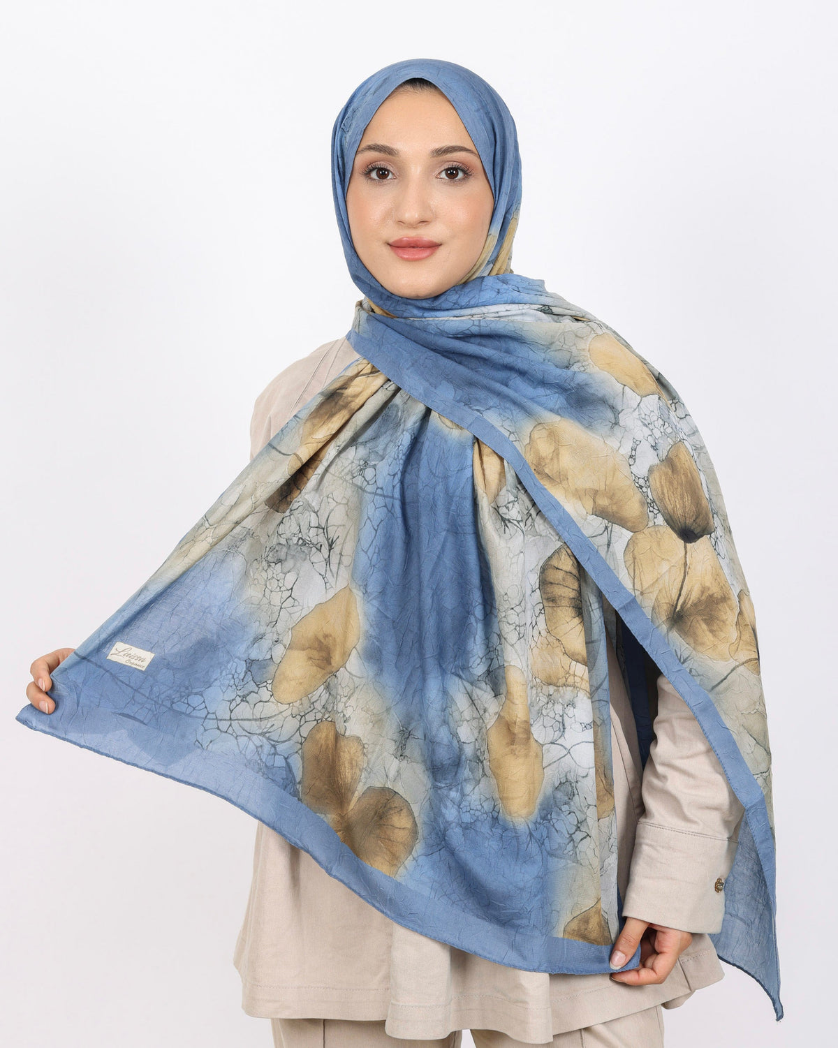 Soft Bambu Kraş Şal D043 İndigo Mavi, 75 × 185 cm şal – görsel 2