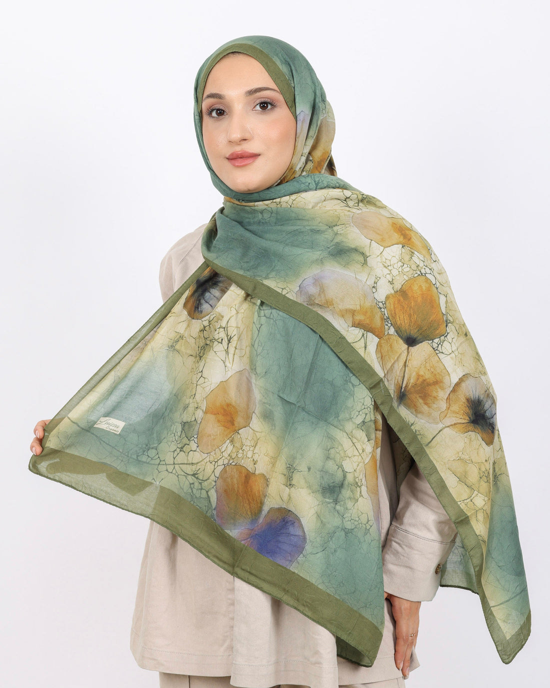 Soft Bambu Kraş Şal D043 Zeytin Yeşili, 75 × 185 cm şal – görsel 2