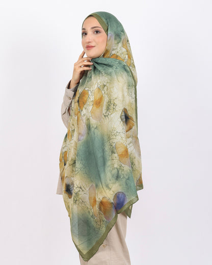 Soft Bambu Kraş Şal D043 Zeytin Yeşili, 75 × 185 cm şal – görsel 3