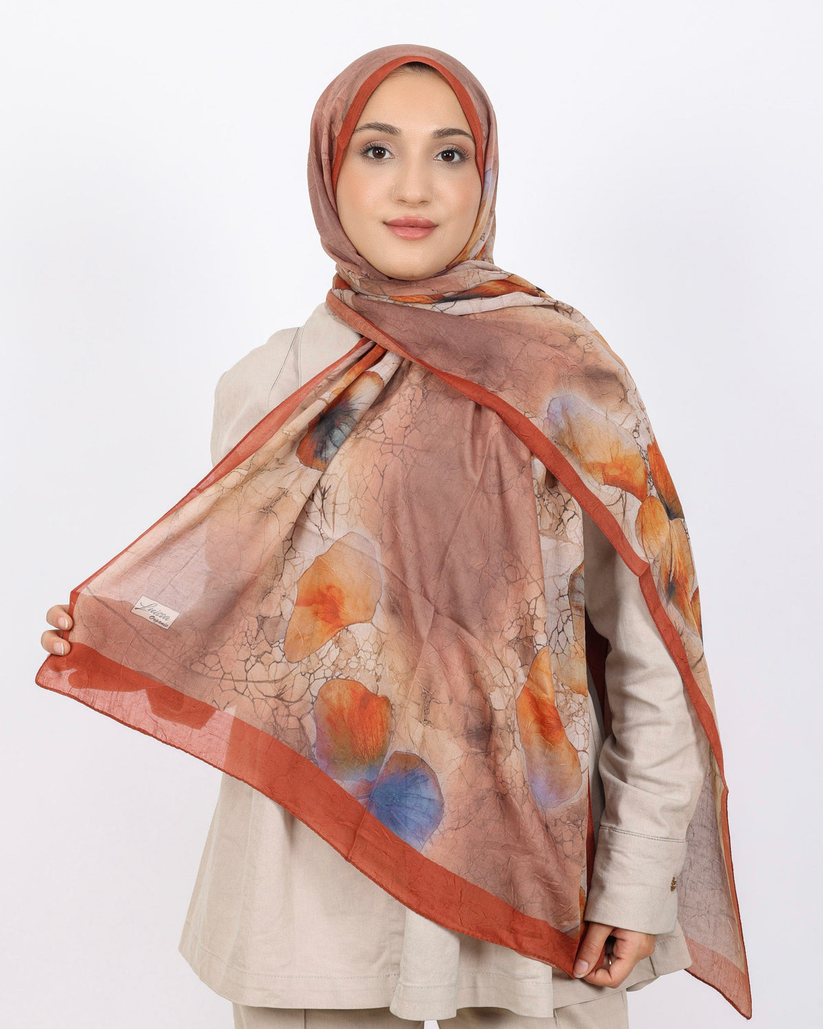 Soft Bambu Kraş Şal D043 Kiremit, 75 × 185 cm şal – görsel 2