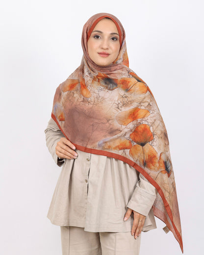 Soft Bambu Kraş Şal D043 Kiremit, 75 × 185 cm şal – görsel 1