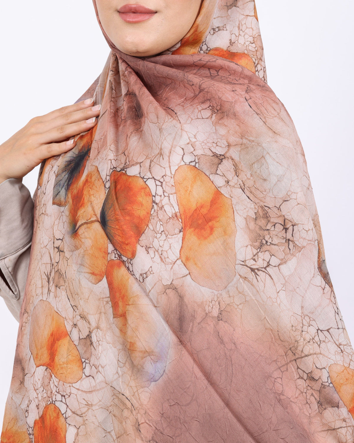Soft Bambu Kraş Şal D043 Kiremit, 75 × 185 cm şal – görsel 4