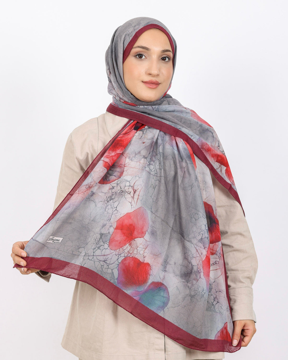 Soft Bambu Kraş Şal D043 Bordo, 75 × 185 cm şal – görsel 1