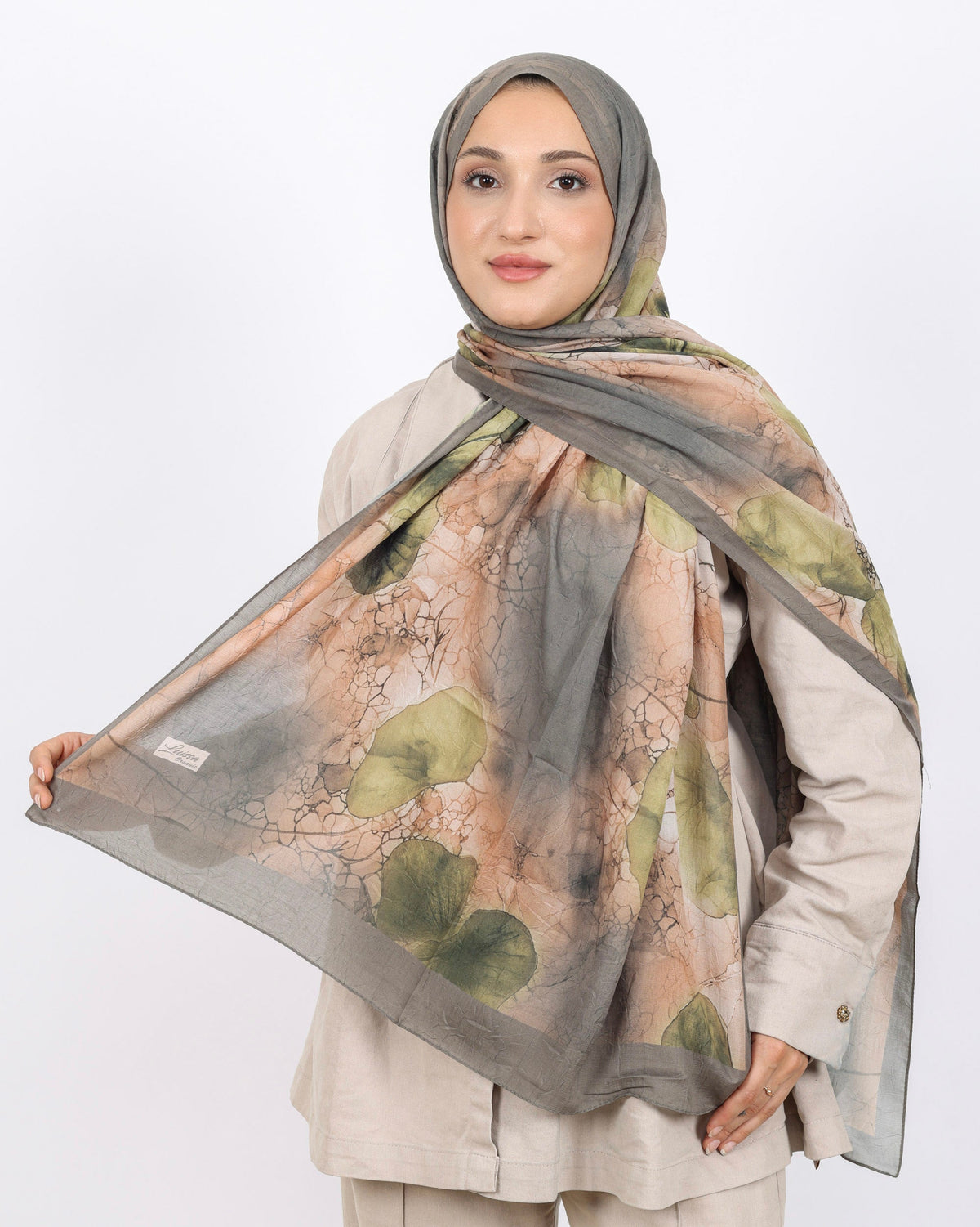 Soft Bambu Kraş Şal D043 Füme, 75 × 185 cm şal – görsel 2