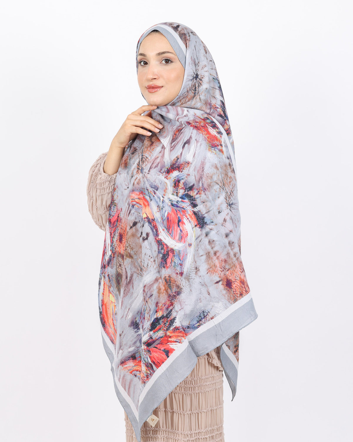 Soft Bambu Kraş Şal D049 Gri, 75 × 185 cm şal – görsel 3