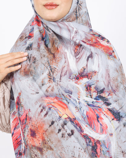 Soft Bambu Kraş Şal D049 Gri, 75 × 185 cm şal – görsel 4