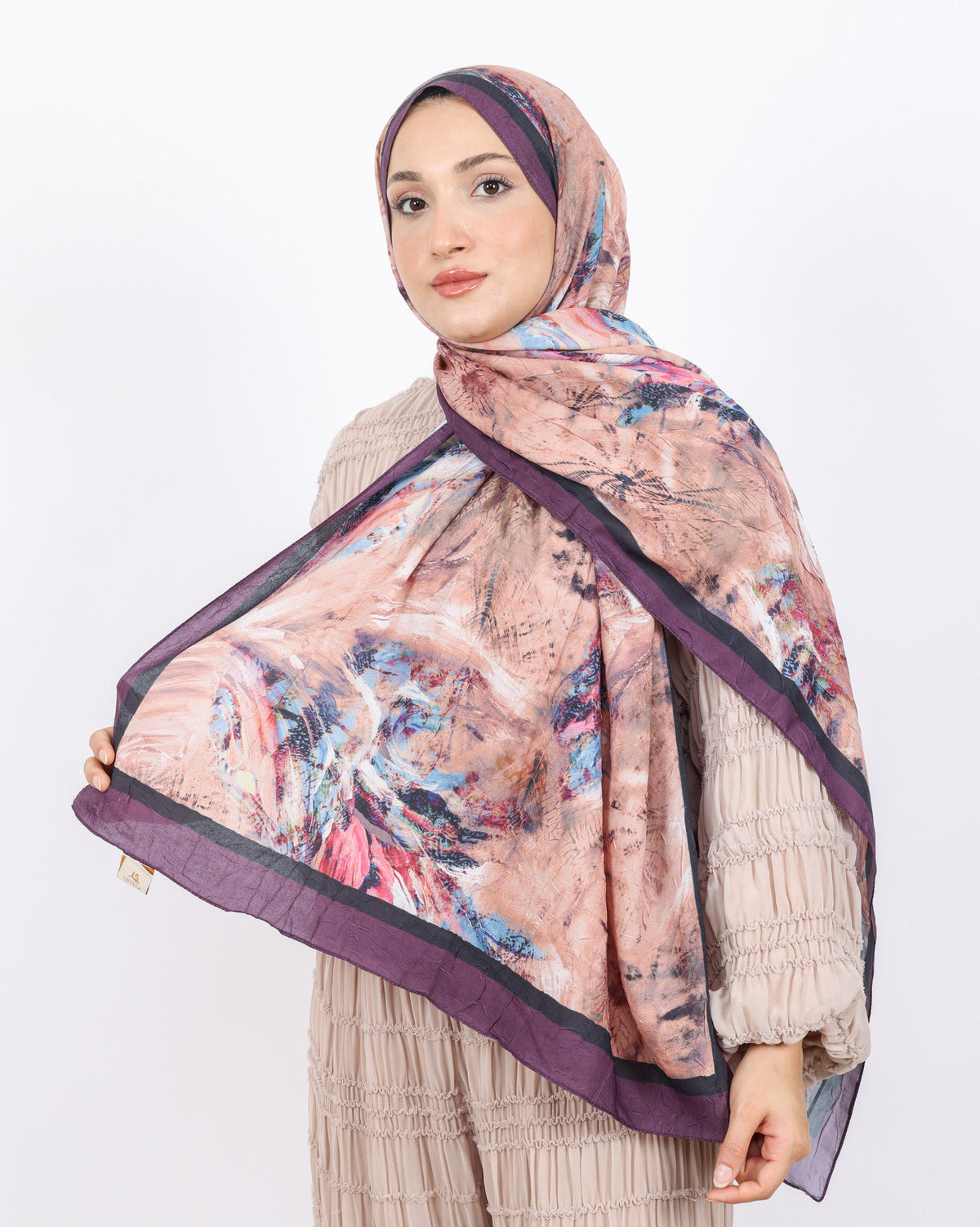 Soft Bambu Kraş Şal D049 Mor, 75 × 185 cm şal – görsel 2