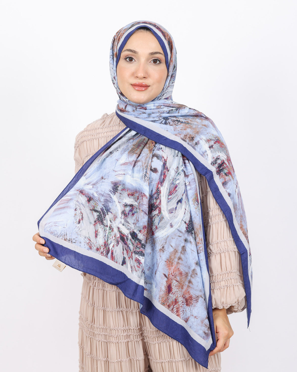 Soft Bambu Kraş Şal D049 Lacivert, 75 × 185 cm şal – görsel 2