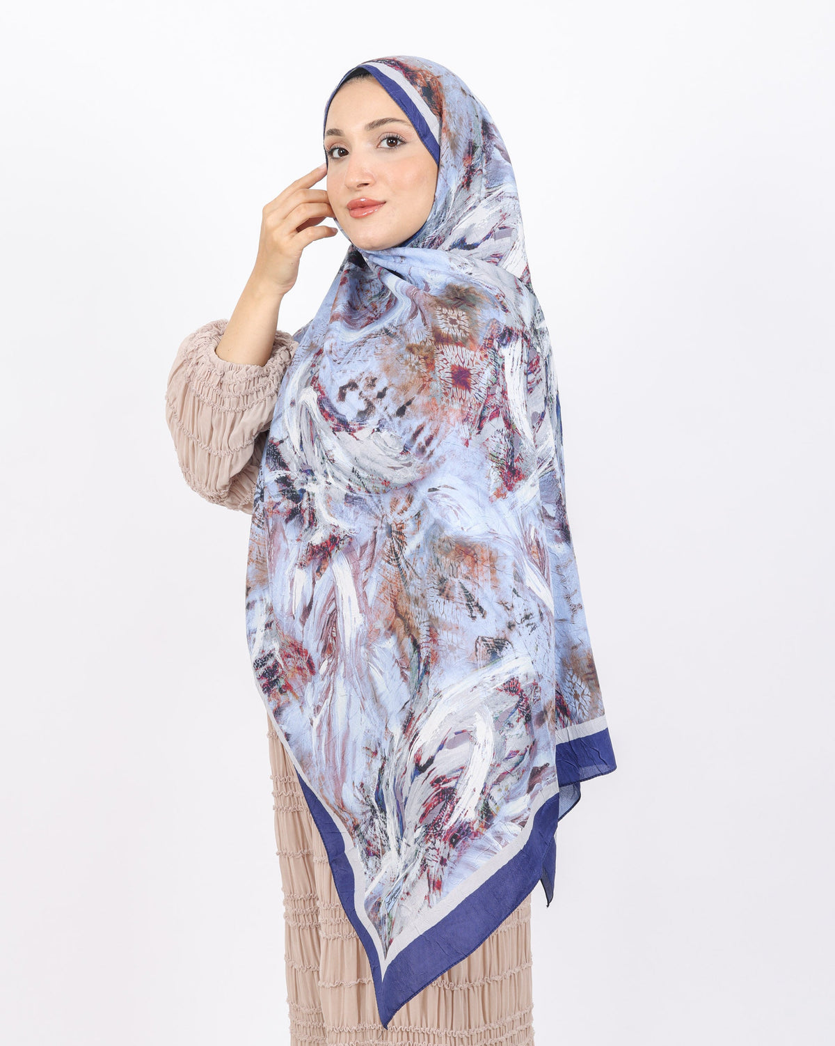 Soft Bambu Kraş Şal D049 Lacivert, 75 × 185 cm şal – görsel 3