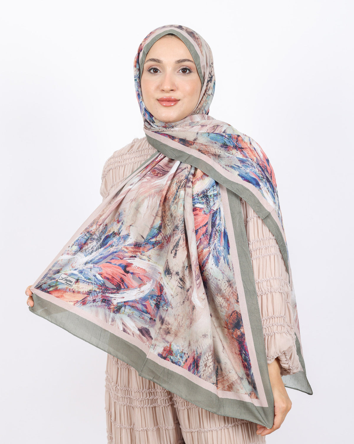 Soft Bambu Kraş Şal D049 Yeşil, 75 × 185 cm şal – görsel 2