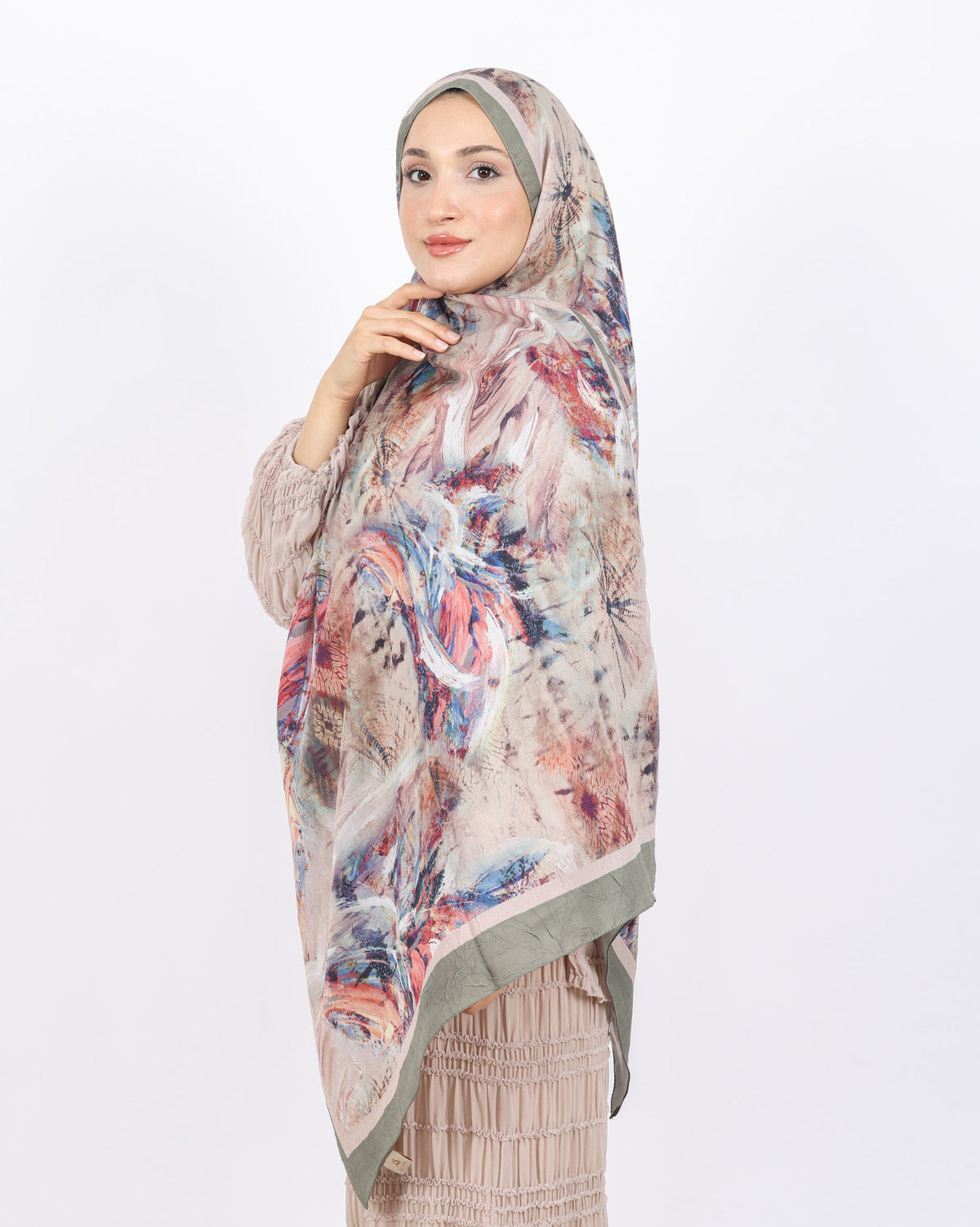 Soft Bambu Kraş Şal D049 Yeşil, 75 × 185 cm şal – görsel 1