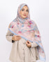 Soft Bambu Kraş Şal D044 Bebe Mavisi, çiçekli desenli, 75 × 185 cm şal – görsel 1