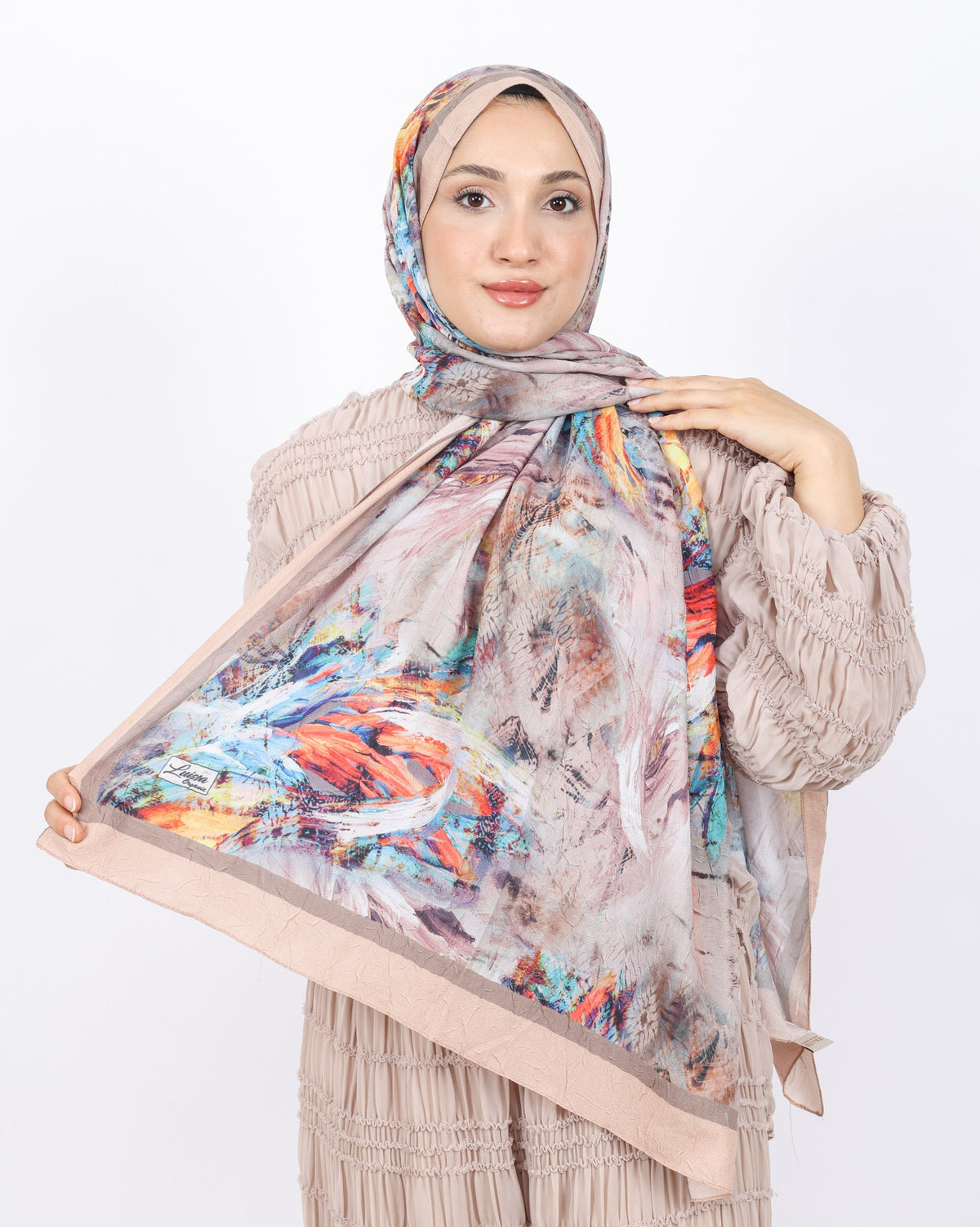 Soft Bambu Kraş Şal D049 Somon, 75 × 185 cm şal – görsel 2