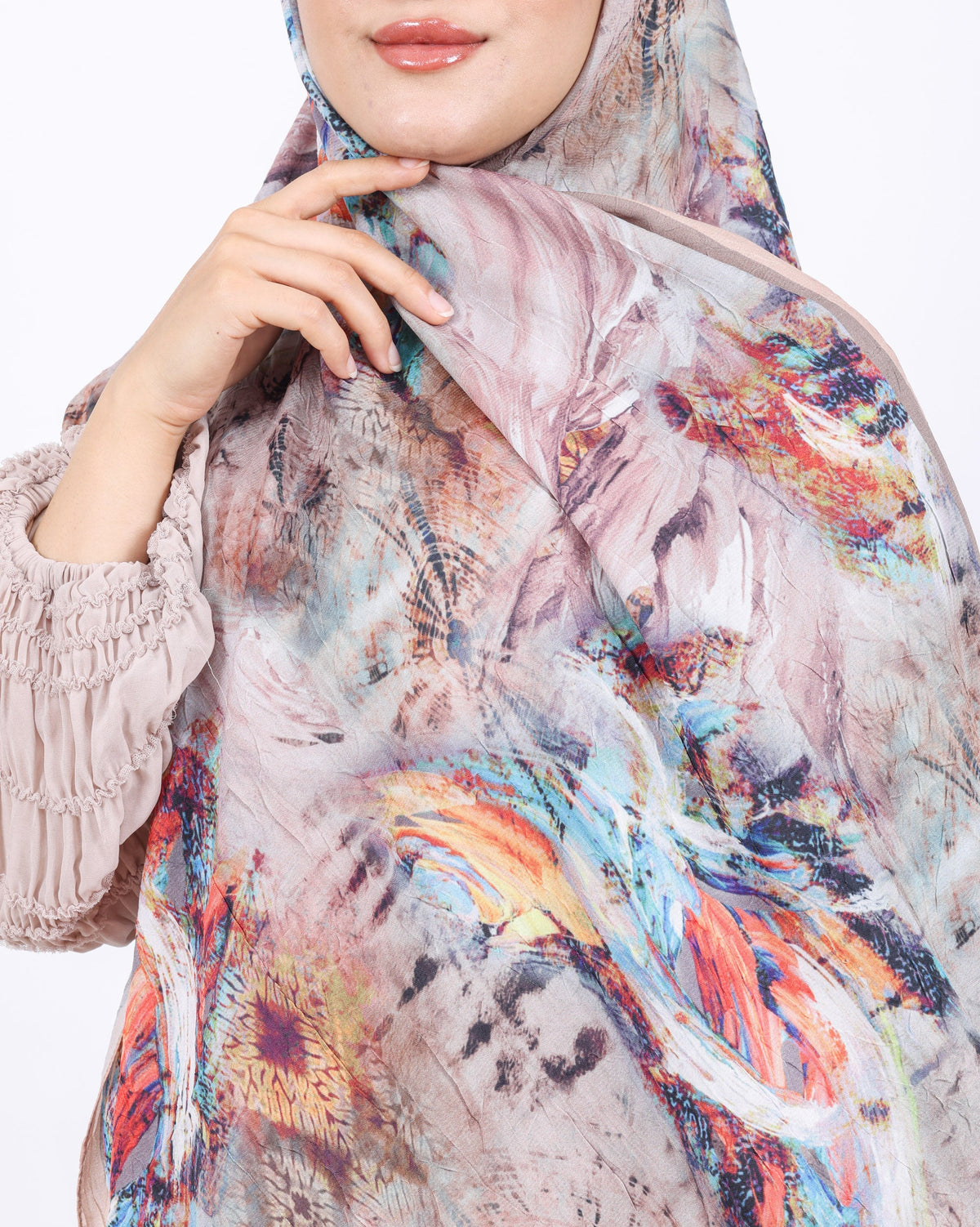 Soft Bambu Kraş Şal D049 Somon, 75 × 185 cm şal – görsel 4