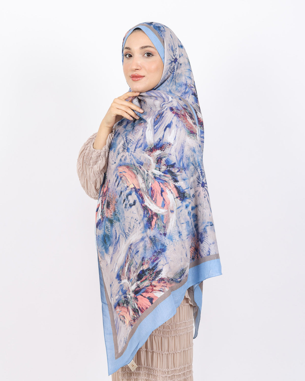 Soft Bambu Kraş Şal D049 Buz Mavisi, 75 × 185 cm şal – görsel 3