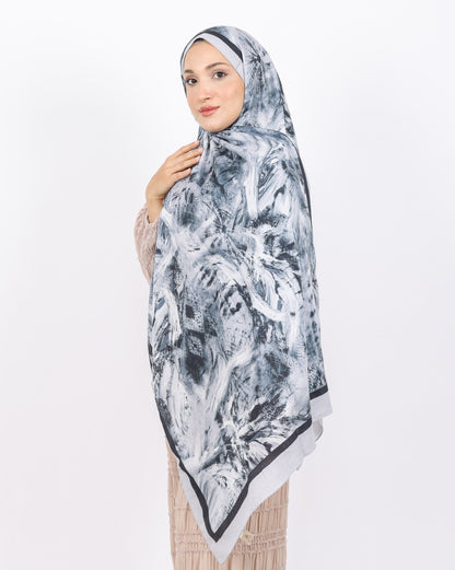 Soft Bambu Kraş Şal D049 Gri-Siyah, 75 × 185 cm şal – görsel 1