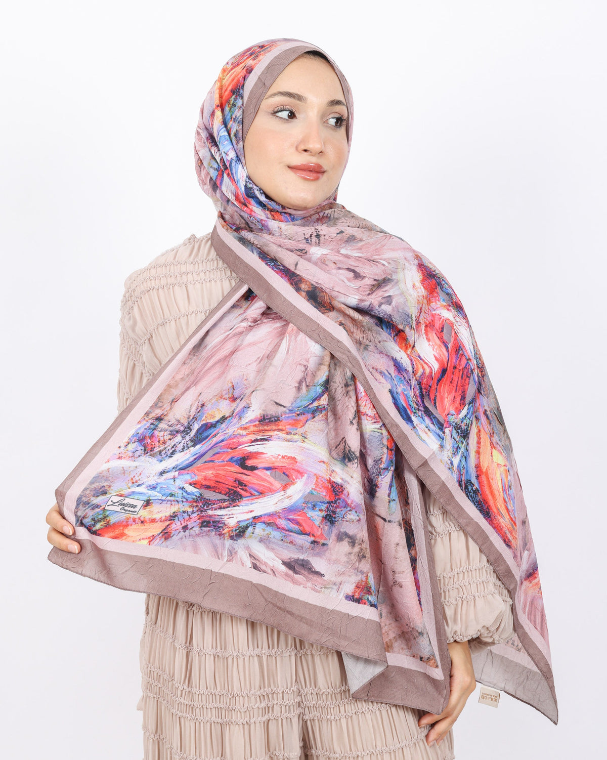 Soft Bambu Kraş Şal D049 Vizon, 75 × 185 cm şal – görsel 2