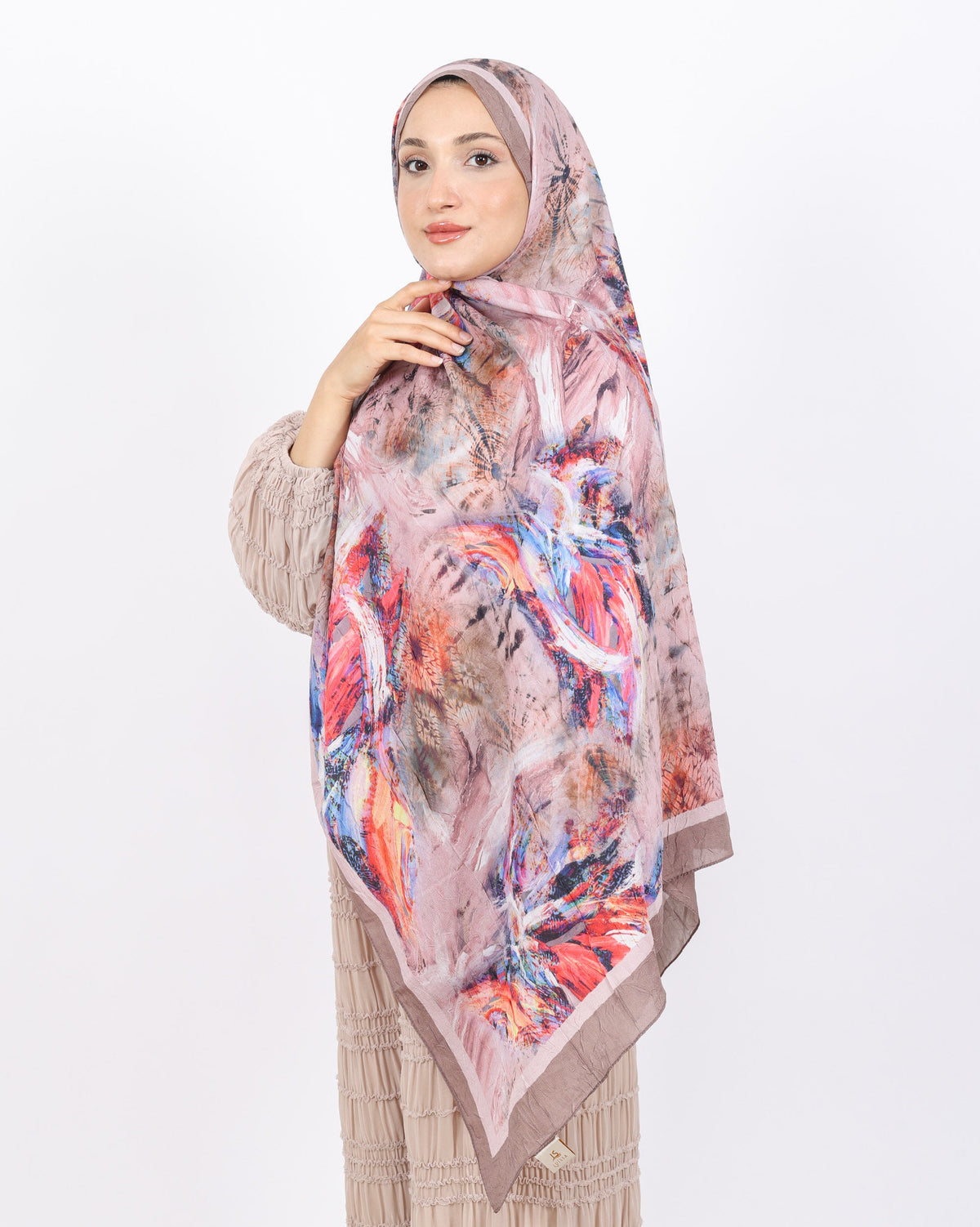 Soft Bambu Kraş Şal D049 Vizon, 75 × 185 cm şal – görsel 3